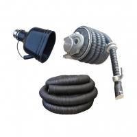 Gas collection hoses, reels, and nozzles