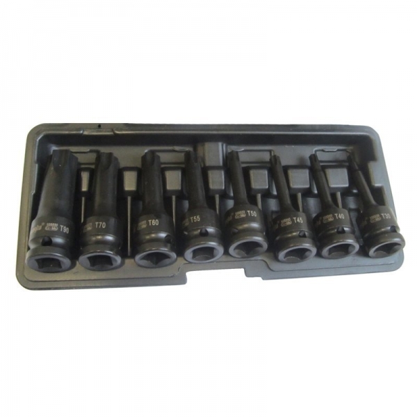 1/2 "extension head impact set with tips (TORX) 8pcs.