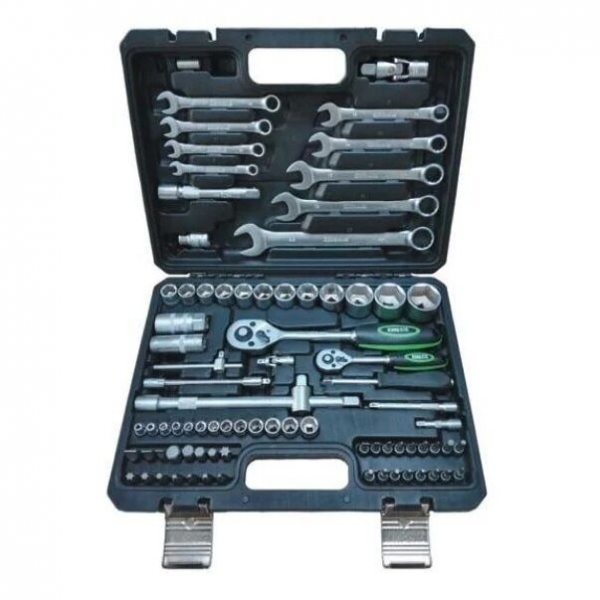 Socket and wrench set 1/4" + 1/2", 82 pcs
