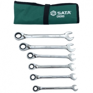 Combination wrench set with reverse ratchet 6pcs. | Baltic Diag