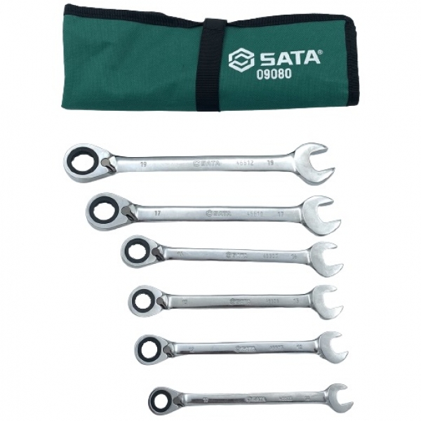 Combination wrench set with reverse ratchet 6pcs. | Baltic Diag