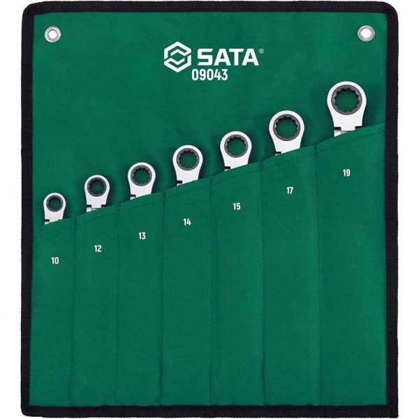 Set of keys locked with flexible ratchet 7pcs.