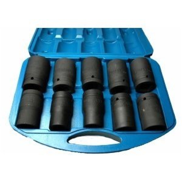 1" impact socket set 10 pcs. (21–41 mm)