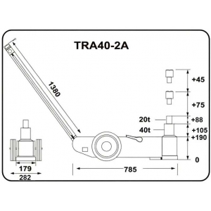 Pneumatic-hydraulic jack 40t / 20t | Baltic Diag Pneumatic-hydraulic jack 40t / 20t | Baltic Diag
