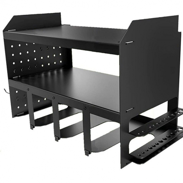 Wall-mounted shelf for storing power tools, open design
