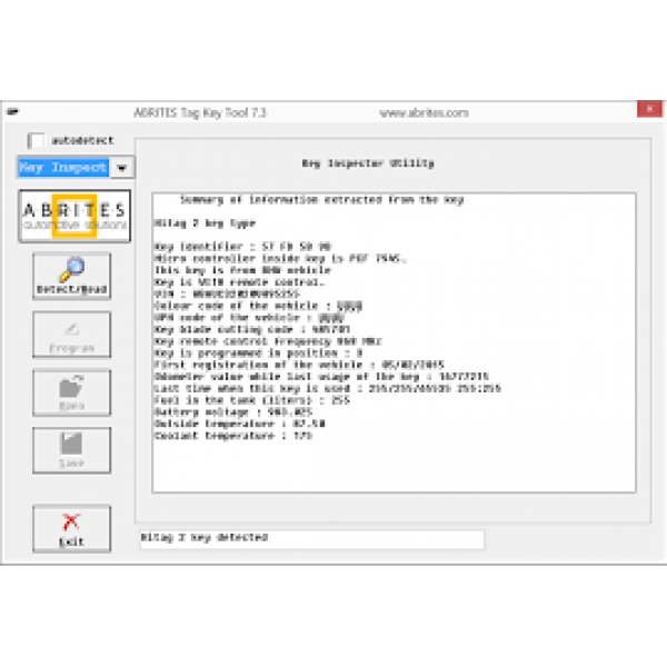 Key information inspection program ABRITES