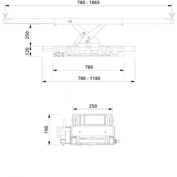 Pneumo-hydraulic axle lifter AC Hydraulic SD20PHL-W 2.0t | Baltic Diag