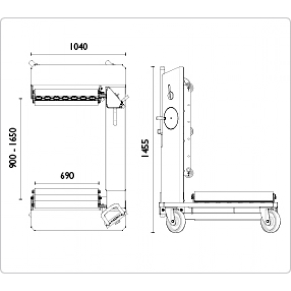 Truck Wheel Dolly AC Hydraulic WT1500N | Baltic Diag Truck Wheel Dolly AC Hydraulic WT1500N | Baltic Diag