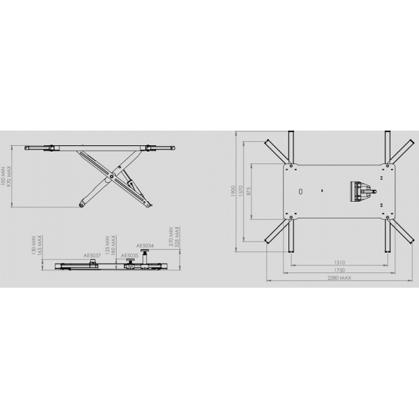 Mobile mid-rise scissor lift for body painting work PowerLift and Move | Baltic Diag
