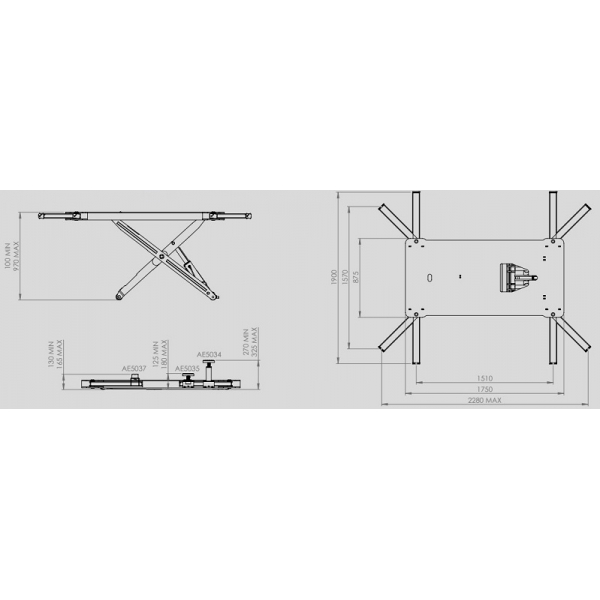 Mid-rise scissor lift for body painting work Powerlift | Baltic Diag