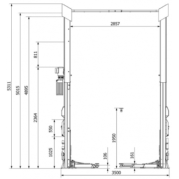 Двухстоечный подъемник ATH-Comfort 2.55XL | Baltic Diag
