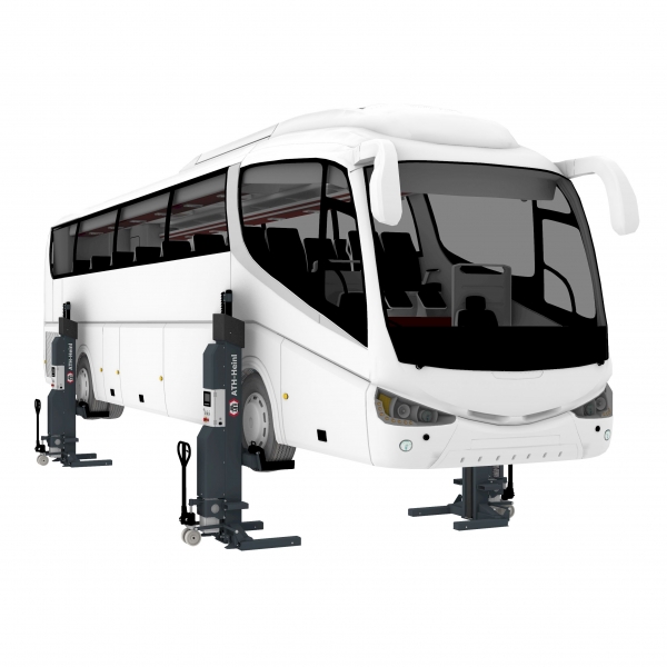 Electrohydraulic lifting system with battery-powered and wireless control ATH RG5.5-4WB for heavy-duty vehicles by ATH-Heinl