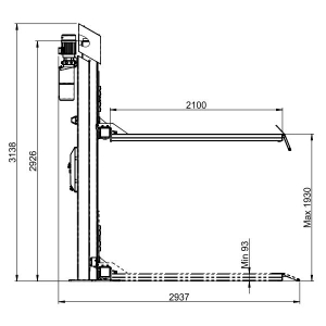 Electro-hydraulic single column lift ATH-Single Lift 12PL | Baltic Diag