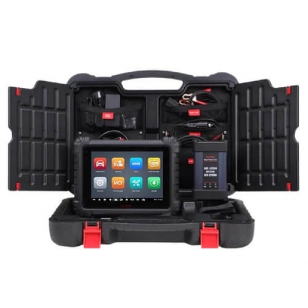 Wheel alignment stand autel IA900WA with MaxiSys 909 diagnostic equipment and rim holders | Baltic Diag