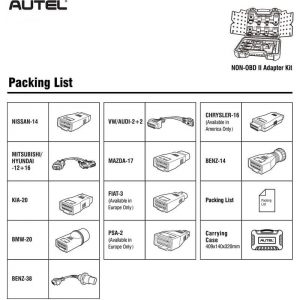Diagnostic connector kit, Autel OBD1 | Baltic Diag