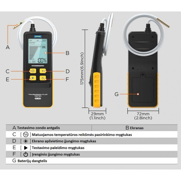 Autool AS505 automātiskās pārnesumkārbas eļļas stāvokļa testeris | Baltic Diag