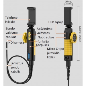 Endoscope for smartphones Autool SVB302 | Baltic Diag