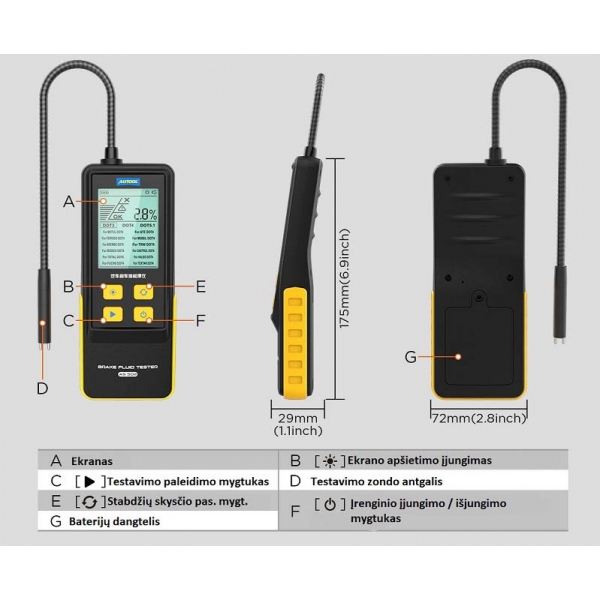 Brake fluid condition testing device Autool AS502 | Baltic Diag