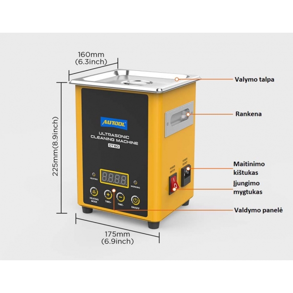 Ультразвуковая ванна Autool CT80 с подогревом | Baltic Diag
