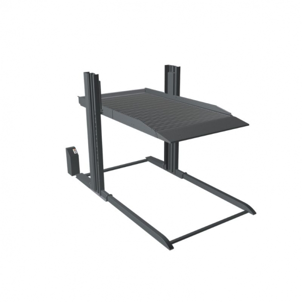 Two-post parking lift for underfloor heating