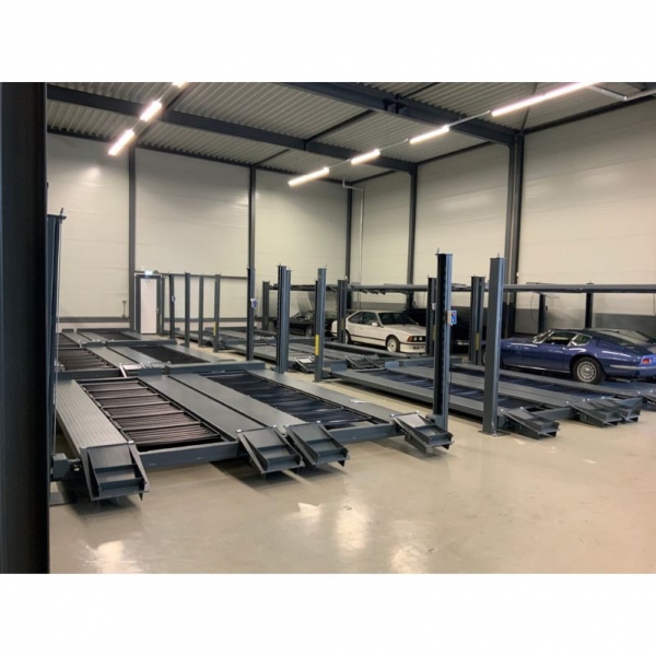 Four-post, four-car parking lift | Baltic Diag