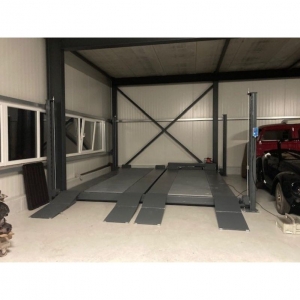 Four-post, four-car parking lift | Baltic Diag