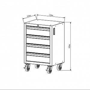 Professional workbench set with mobile cabinet for workshops, garages, and auto services, 13 pcs.