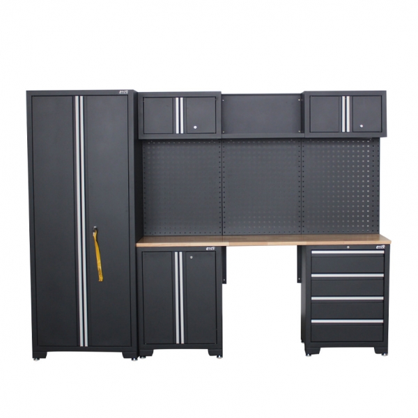 Professional workbench set with mobile cabinet for workshops, garages, and auto services, 13 pcs.