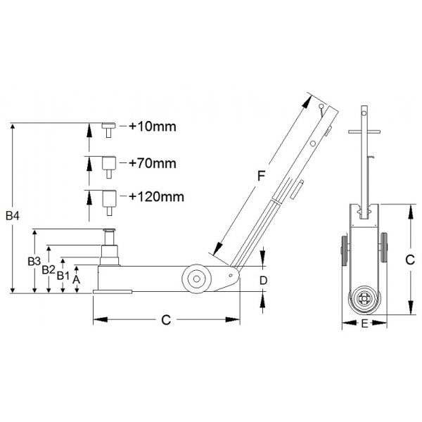 Pneumo-hydraulic jack 58-16T A5816-C | Baltic Diag