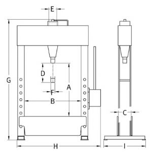 Hydraulic press with pressure gauge 50 tons, HP50 | Baltic Diag