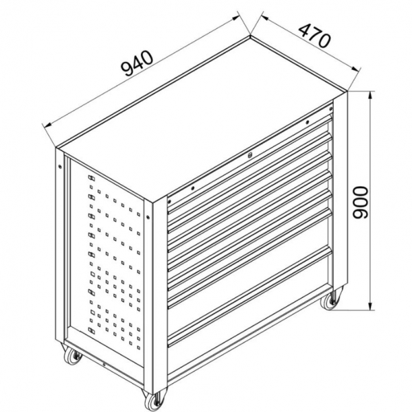 Инструментальная тележка с передними ручками Gude | Baltic Diag