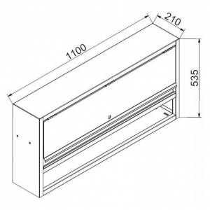 Wall-mounted cabinet 1100 with 2/3 | Baltic Diag