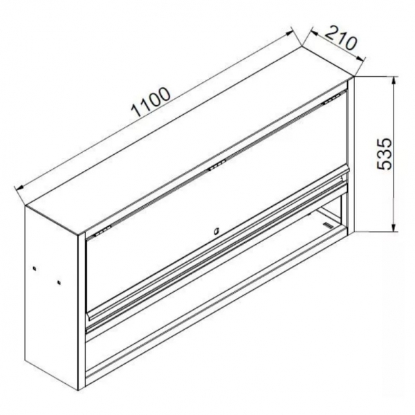 Wall-mounted cabinet 1100 with 2/3 | Baltic Diag