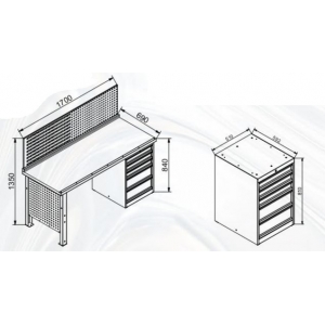 Desktop set Profi with drawers | Baltic Diag