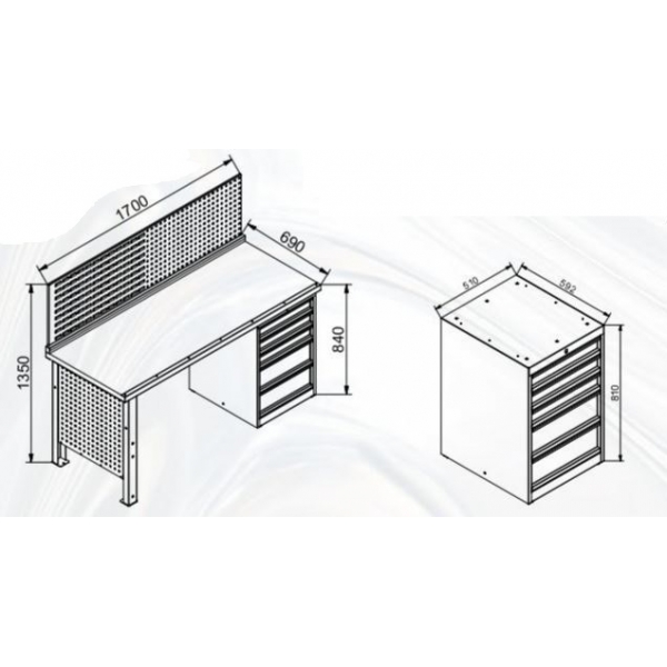 Desktop set Profi with drawers | Baltic Diag