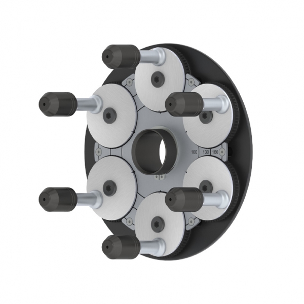 Adjustable clamping plate for wheel centering QuickPlate with standard bolt heads (6-hole) Haweka