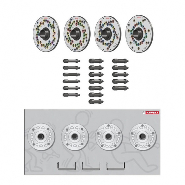 Wheel clamping flange kit for balancing machines WorldKit II Haweka