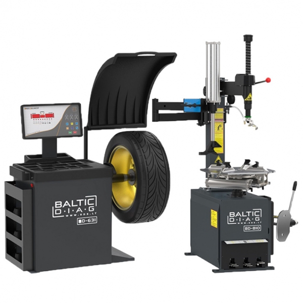 Automatic wheel balancing and semi-automatic tire changing machine set BD-631 + BD-810 Automatic wheel balancing and semi-automatic tire changing machine set BD-631 + BD-810