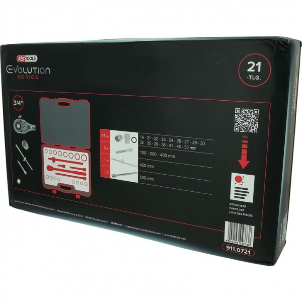 3/4 socket wrench Set, 21-piece, 6-point KS Tools | Baltic Diag