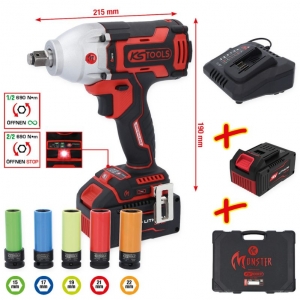 Cordless impact wrench set 1/2, 9-piece eMONSTER KS Tools | Baltic Diag