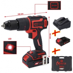 Cordless impact drill/driver set, 4-piece eMONSTER KS Tools | Baltic Diag