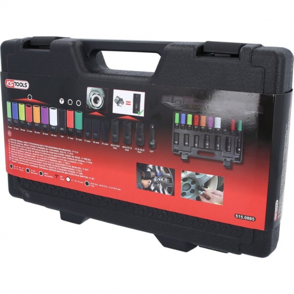 1/2 special drive end socket set for wheel bolts, 17 pcs MASTER KS Tools | Baltic Diag