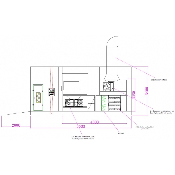 Painting chamber BD-6400 (with activated carbon filtration system) | Baltic Diag