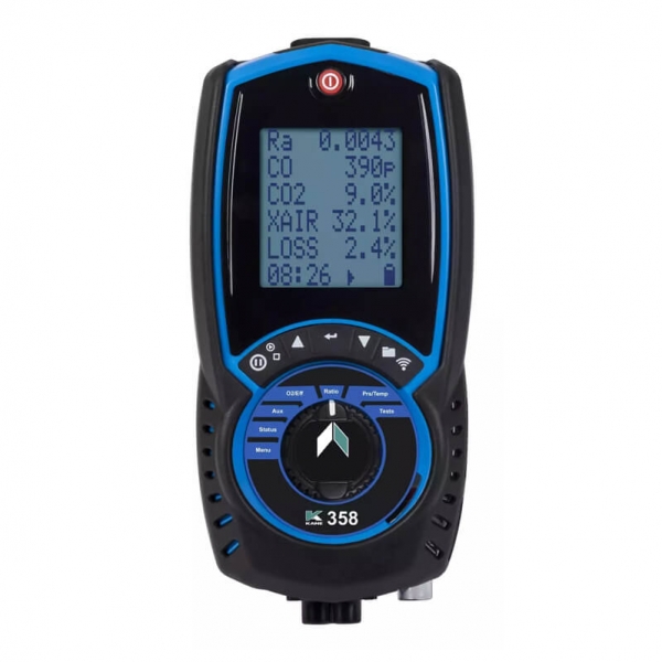 Flue gas analyser with CO sensor protection KANE358 
