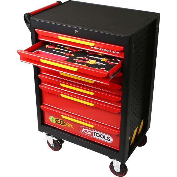 Tool trolley ECOLine with 42 insulated tools, for electric vehicles | Baltic Diag Tool trolley ECOLine with 42 insulated tools, for electric vehicles | Baltic Diag