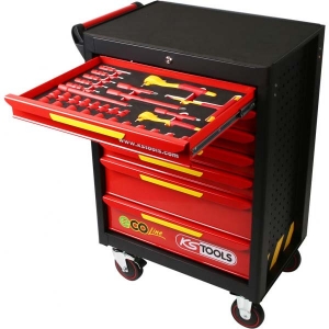 Tool trolley ECOLine with 42 insulated tools, for electric vehicles | Baltic Diag Tool trolley ECOLine with 42 insulated tools, for electric vehicles | Baltic Diag