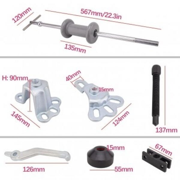 Slide Hammer with Accessories, 9 pcs. | Baltic Diag