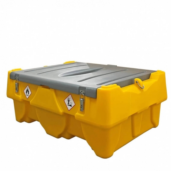 Mobile fuel tank 200L (plastic) with 12V pump DCTP40 (automatic nozzle and filter) | Baltic Diag