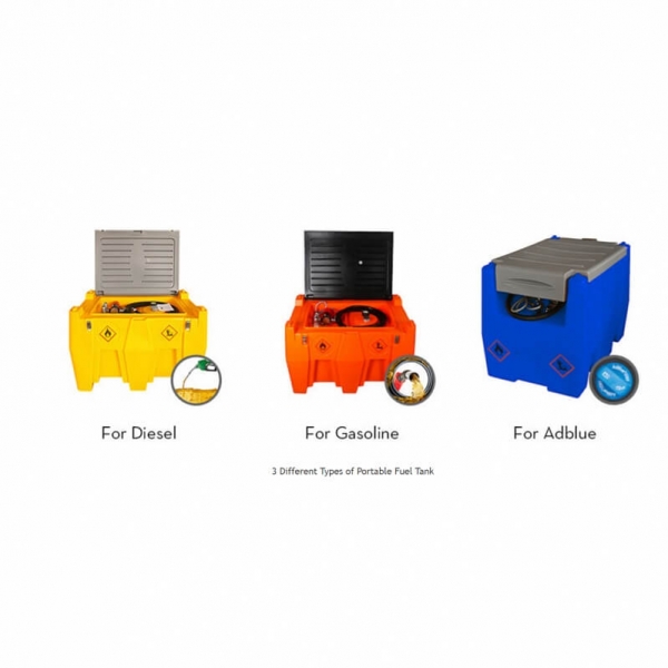 Mobile fuel tank 200L (plastic) with 12V pump DCTP40 (automatic nozzle and filter) | Baltic Diag