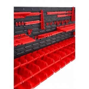 Wall-mounted tool rack with boxes and holders, 74 pcs | Baltic Diag